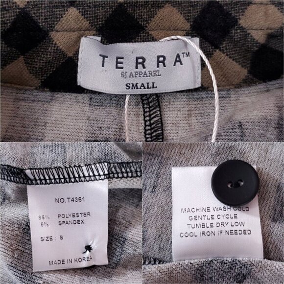 NWT Terra SJ Apparel Womens Size Small Taupe Button Front Shirt Tunic Top $113 - Picture 10 of 13